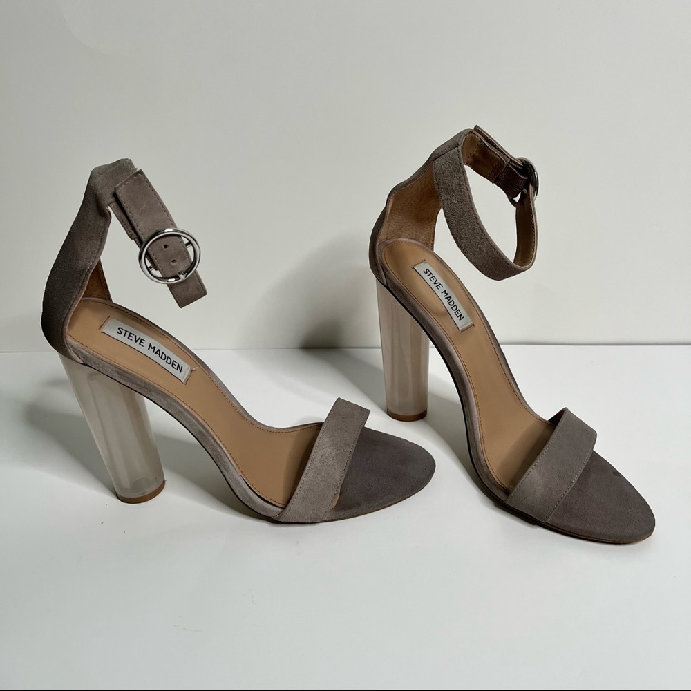 Steve Madden Gray Suede Heeled Sandals